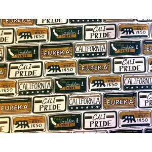 Calif License Plates Cotton Fabric BTHY Designed Exclusively For Joann Quilt Sew